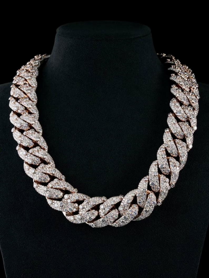 Rose gold iced Cuban link chain