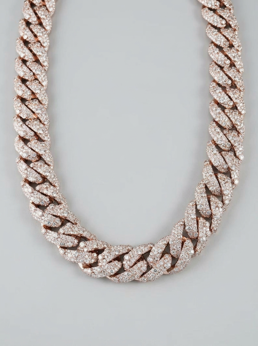 Rose Gold Iced Cuban Link Chain